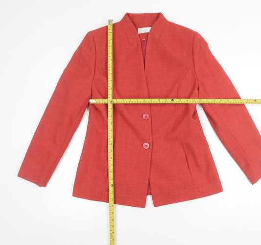 Classics Womens Red Size 12 Tailored Two-Button Suit Jacket