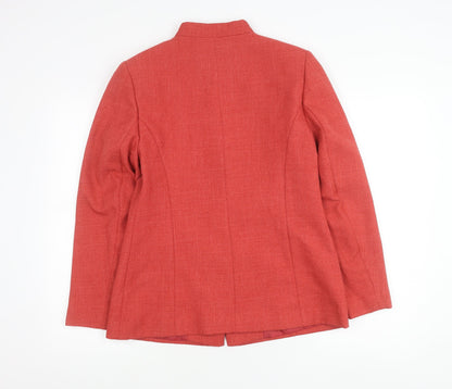 Classics Womens Red Size 12 Tailored Two-Button Suit Jacket