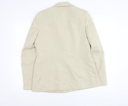 Dorothy Perkins Women’s Beige Pinstripe Blazer Size 14 Tailored Work Jacket