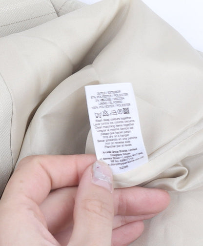 Dorothy Perkins Women’s Beige Pinstripe Blazer Size 14 Tailored Work Jacket