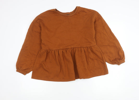 Womens UK Size S Zara Brown Tunic Jumper