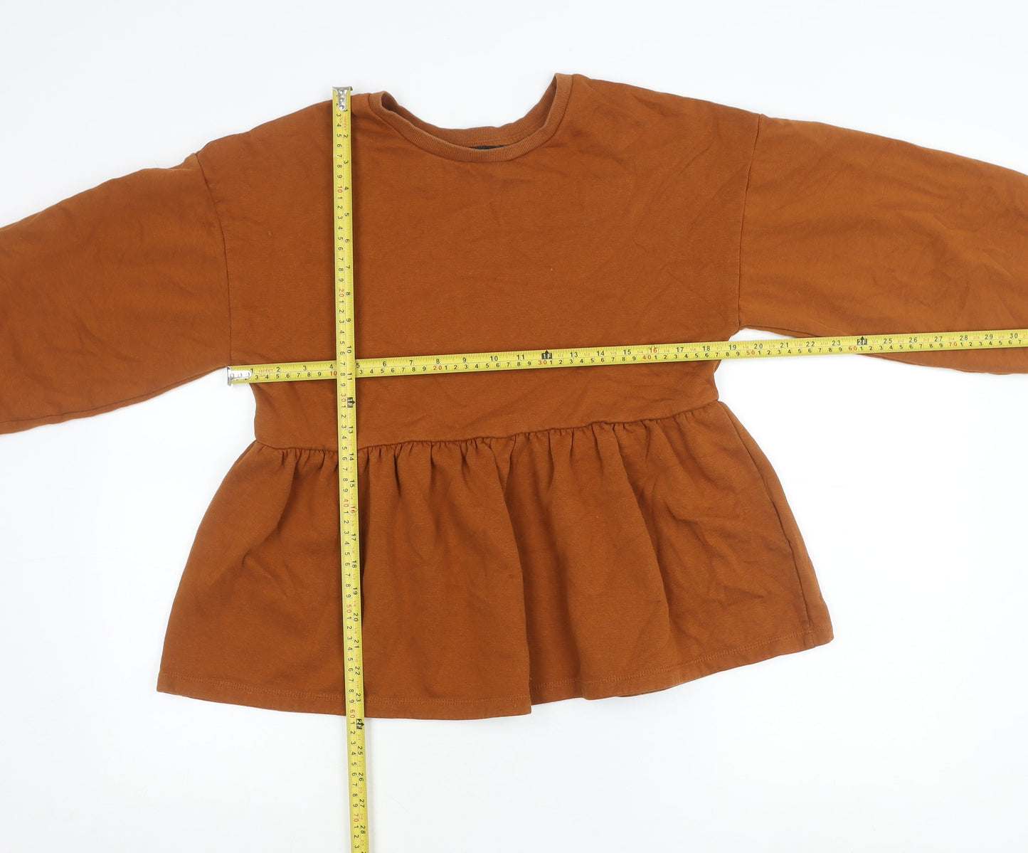 Womens UK Size S Zara Brown Tunic Jumper
