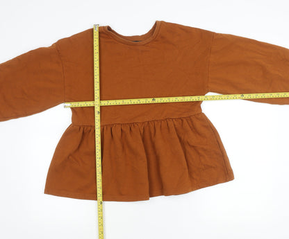 Womens UK Size S Zara Brown Tunic Jumper