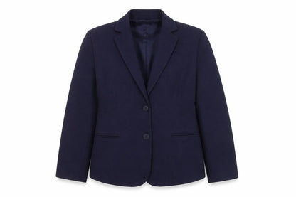 St Michael Womens Blue Size 12 Wool Blend Blazer Jacket Classic Workwear