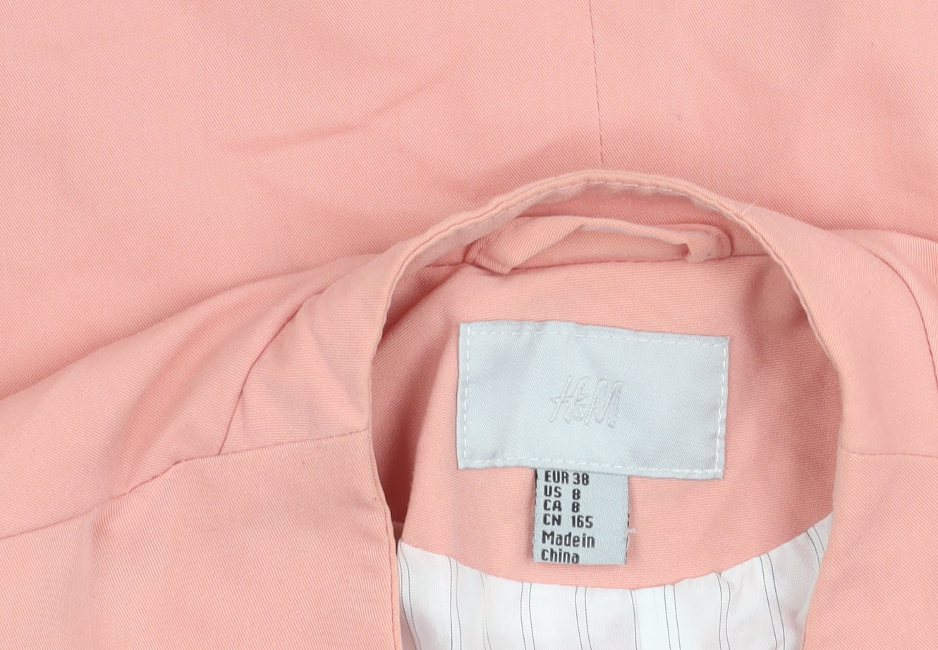 H&M Women's Pink Size 10 Blazer Jacket Single Breasted Workwear