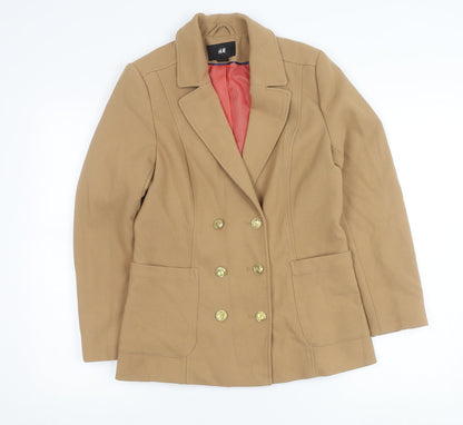 H&M Women’s Brown Double-Breasted Blazer Jacket UK 10
