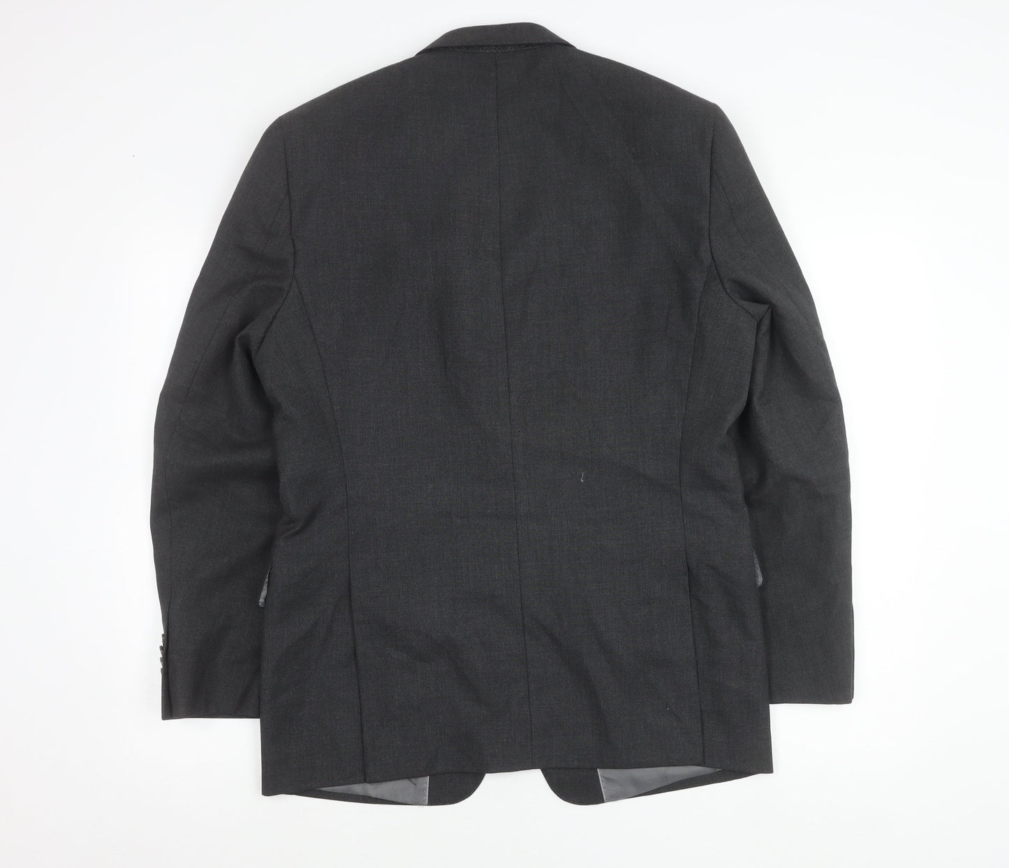 F&F Men’s Grey 38R Blazer Jacket Two-Button Notch Lapel Formal