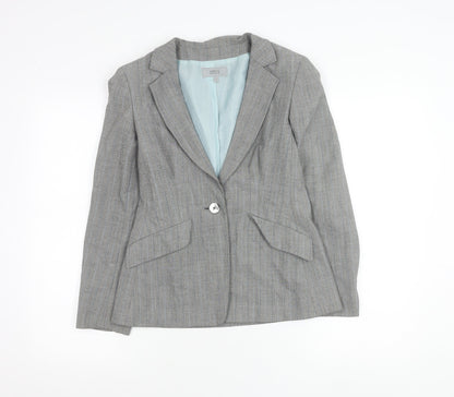 Marks and Spencer Women Grey Pinstripe Petite Suit Jacket Size 8P