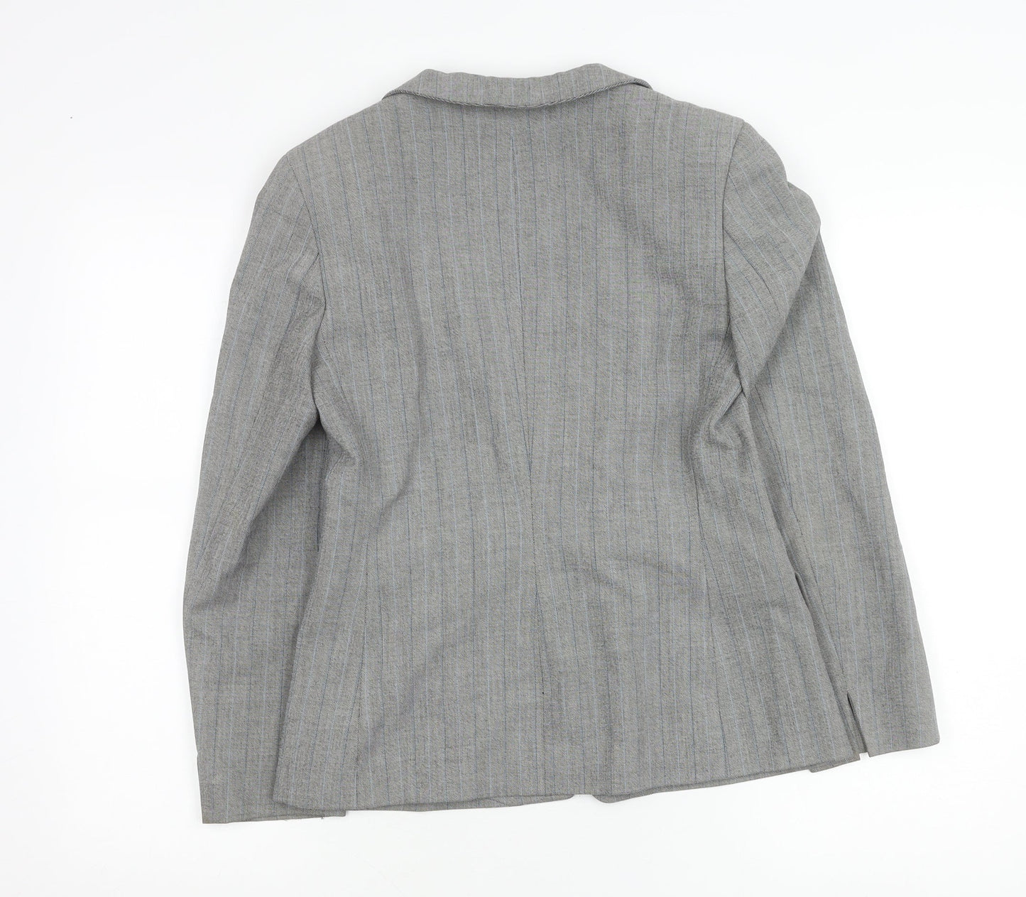 Marks and Spencer Women Grey Pinstripe Petite Suit Jacket Size 8P
