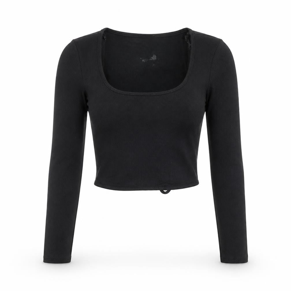 Womens UK Size S Select Black Cropped Wrap Blouse