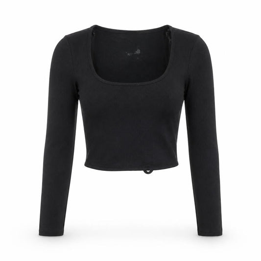 Womens UK Size S Select Black Cropped Wrap Blouse