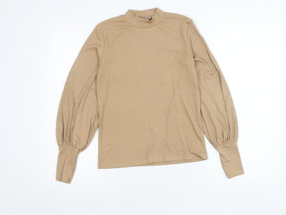 Womens UK Size 8 Stradivarius Beige Basic Blouse
