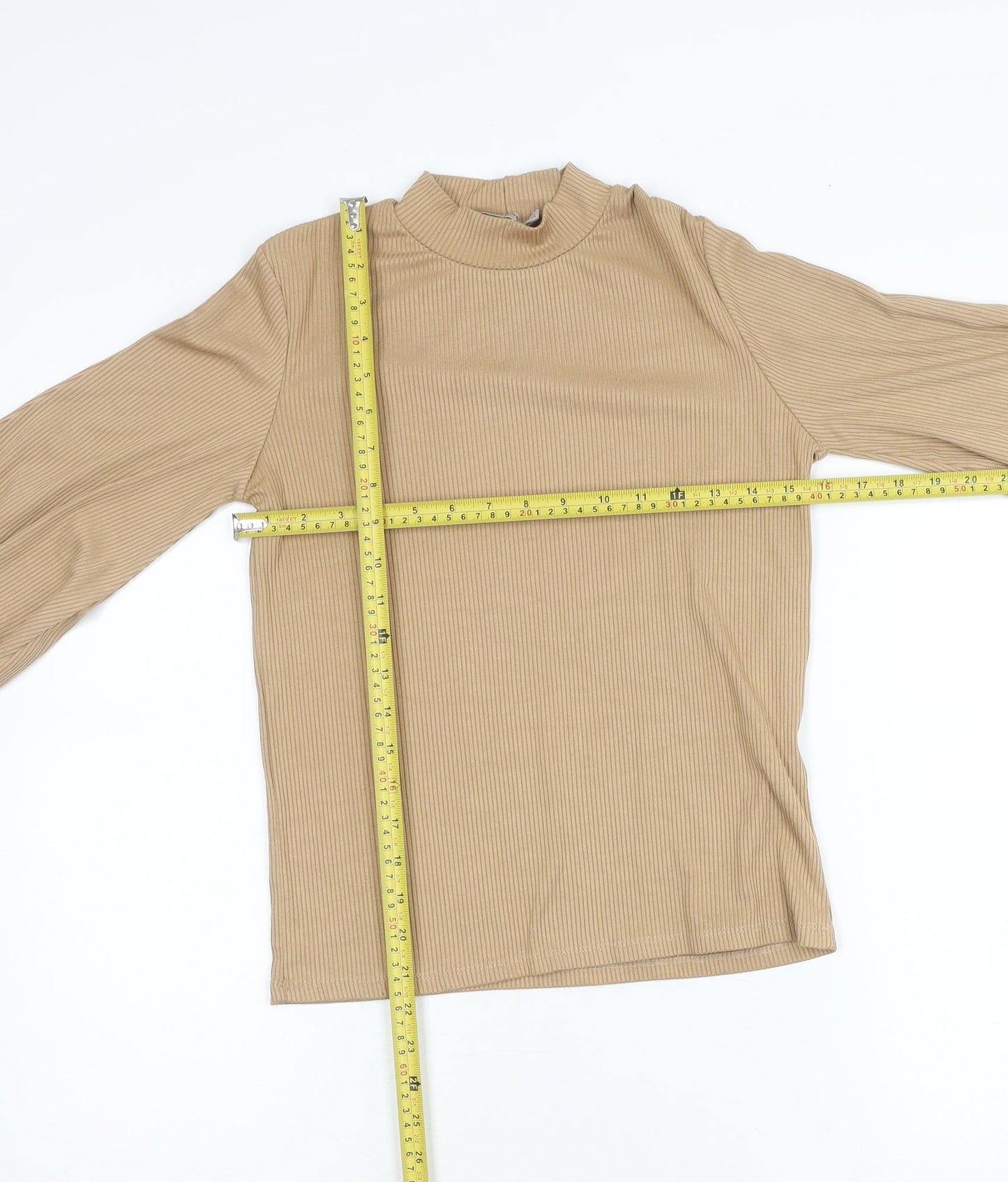 Womens UK Size 8 Stradivarius Beige Basic Blouse