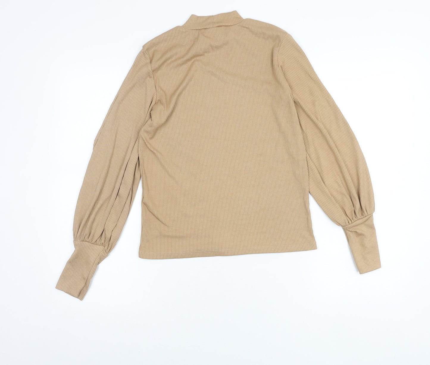 Womens UK Size 8 Stradivarius Beige Basic Blouse