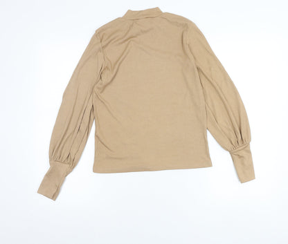 Womens UK Size 8 Stradivarius Beige Basic Blouse