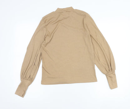 Womens UK Size 8 Stradivarius Beige Basic Blouse