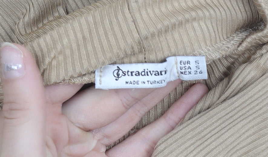 Womens UK Size 8 Stradivarius Beige Basic Blouse