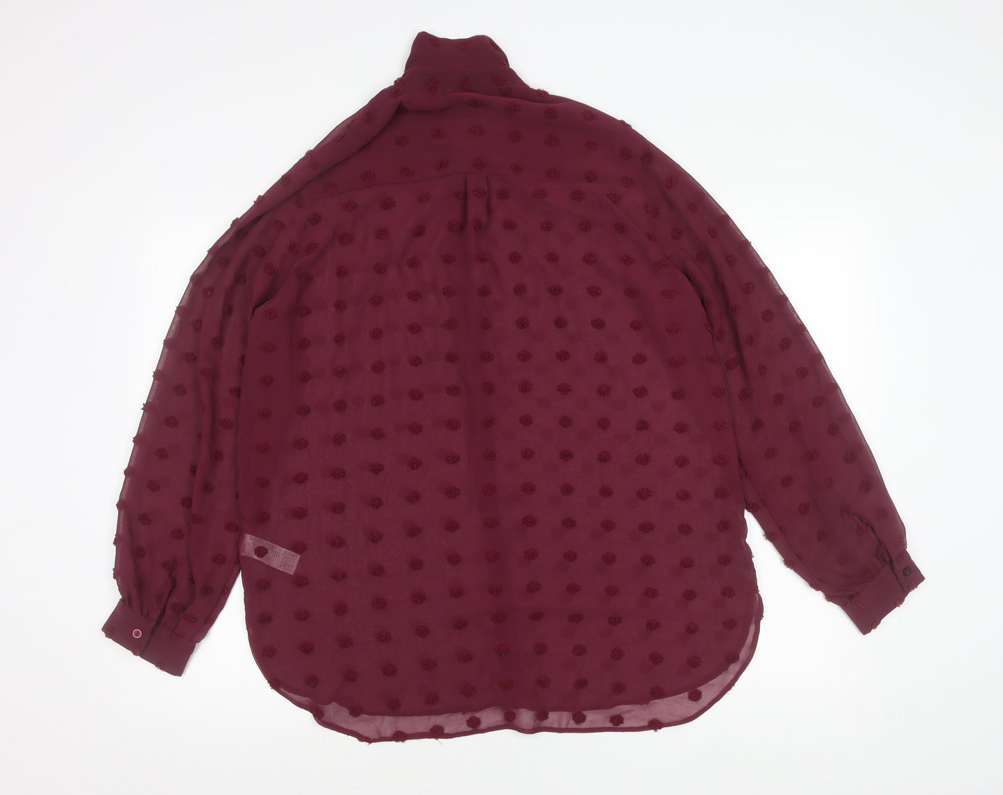 Womens UK Size 14 Wallis Red Blouse Button-Up