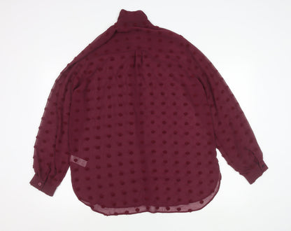 Womens UK Size 14 Wallis Red Blouse Button-Up