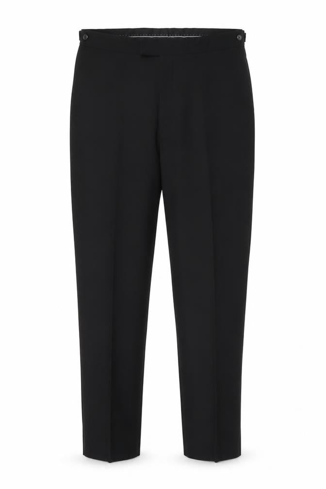 Mens UK Size 38S Moss Bros Regular Fit Dress Pants Black Trousers