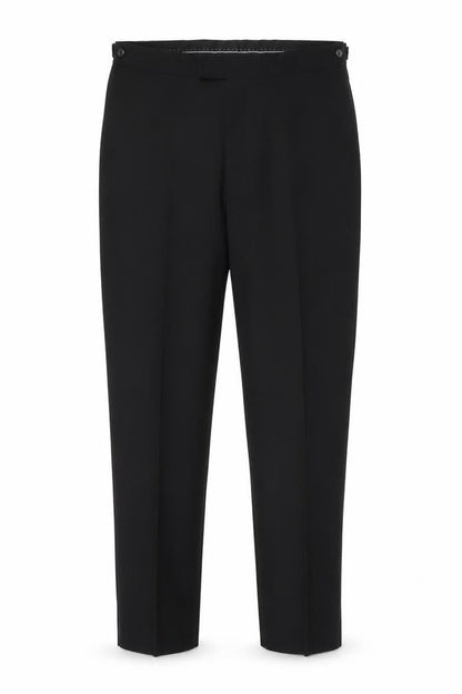 Mens UK Size 38S Moss Bros Regular Fit Dress Pants Black Trousers