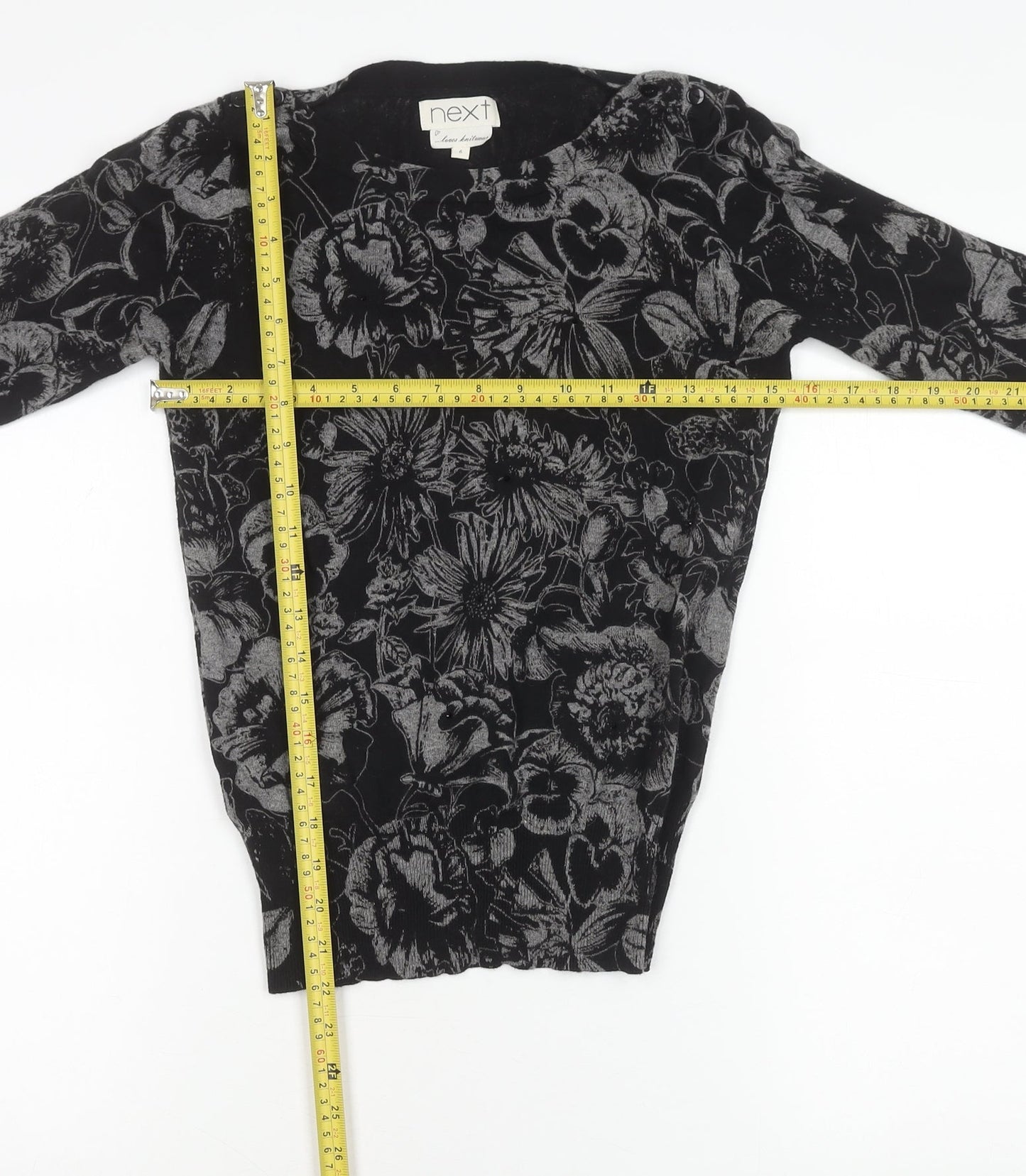 Womens UK Size 6 NEXT Black Tunic Blouse