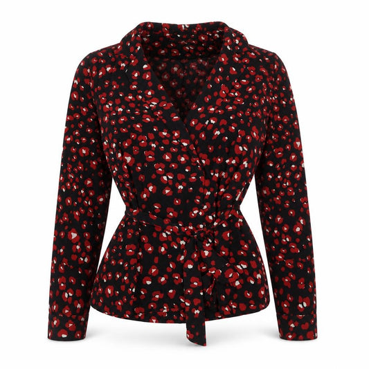 Womens UK Size 10 Glamorous Black Wrap Blouse