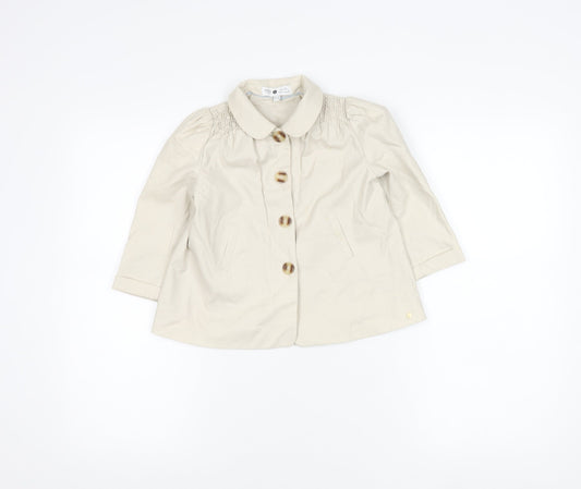 Marks and Spencer Girls Beige Coat 2-3 Years Basic Mid-Length Lined