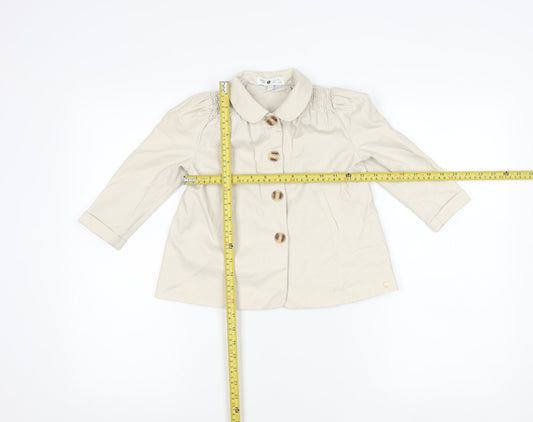 Marks and Spencer Girls Beige Coat 2-3 Years Basic Mid-Length Lined