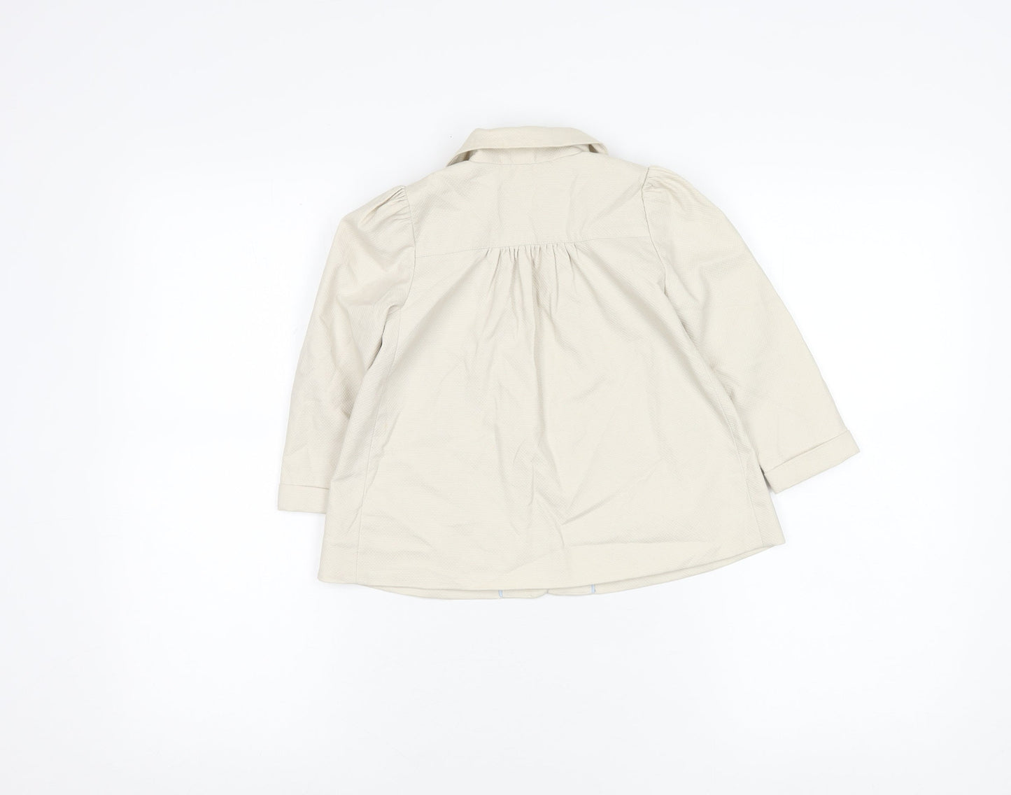 Marks and Spencer Girls Beige Coat 2-3 Years Basic Mid-Length Lined