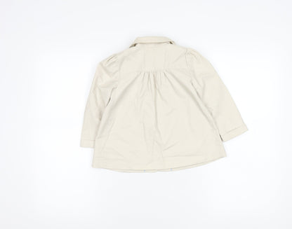 Marks and Spencer Girls Beige Coat 2-3 Years Basic Mid-Length Lined