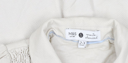 Marks and Spencer Girls Beige Coat 2-3 Years Basic Mid-Length Lined