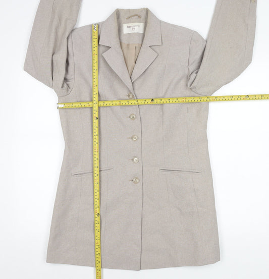 Bonmarché Women’s Beige Size 12 Long Suit Jacket Blazer