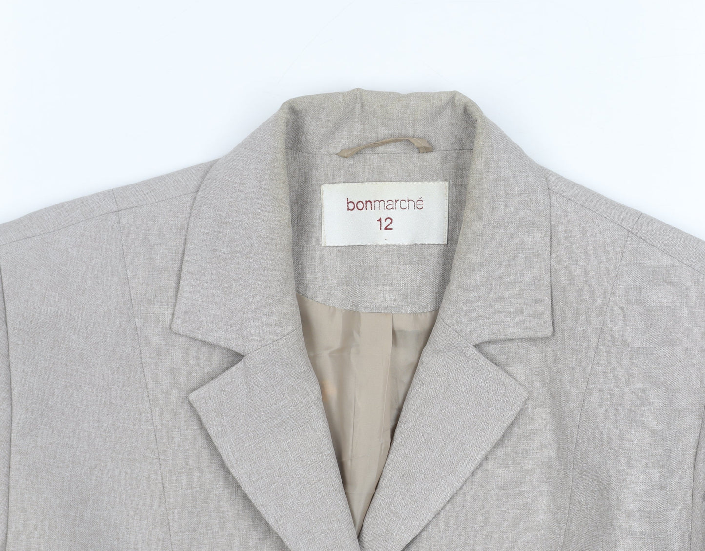 Bonmarché Women’s Beige Size 12 Long Suit Jacket Blazer