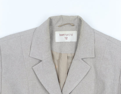 Bonmarché Women’s Beige Size 12 Long Suit Jacket Blazer