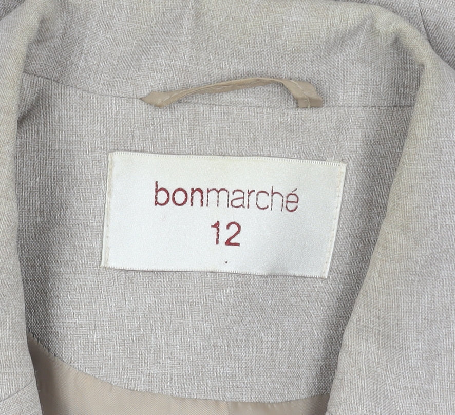 Bonmarché Women’s Beige Size 12 Long Suit Jacket Blazer