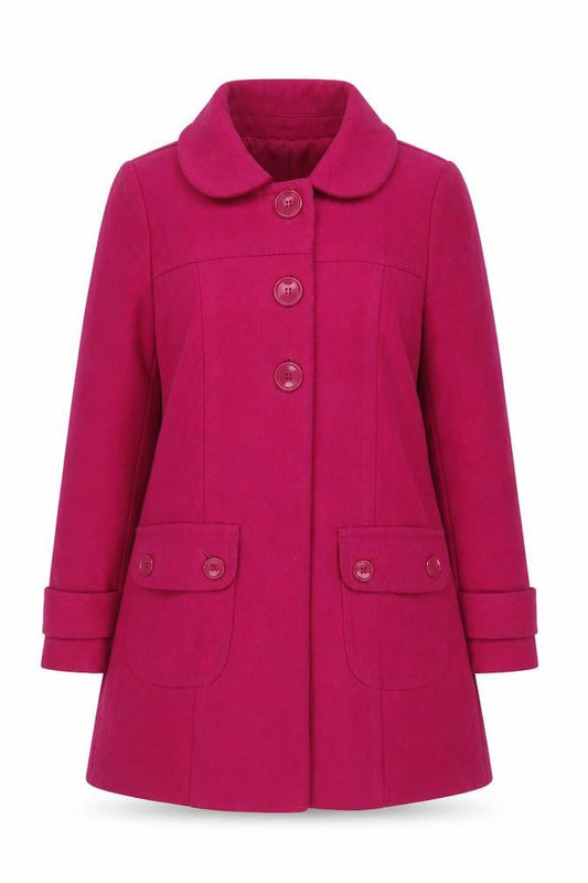 Womens UK Size 10 Warehouse Pink Overcoat