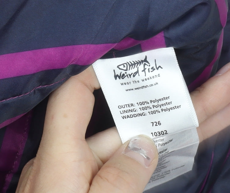Weird Fish Womens Pink Puffer Waistcoat Size 6 Quilted Sleeveless