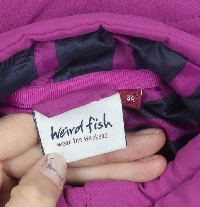 Weird Fish Womens Pink Puffer Waistcoat Size 6 Quilted Sleeveless