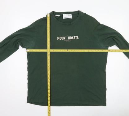 Selected Homme Men’s Green Long Sleeve Graphic Cotton T-Shirt L
