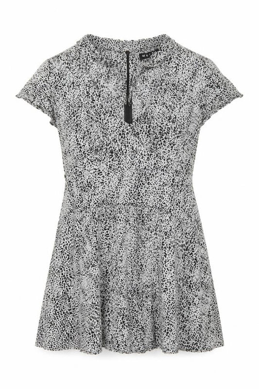 Motel Women’s Black White Animal Print Mini Bodycon Dress M