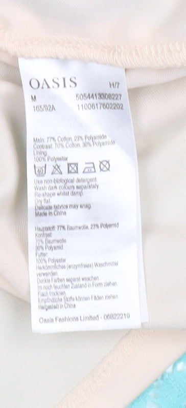 Oasis Women Blue Lace Sheath Dress Size M Short Sleeve