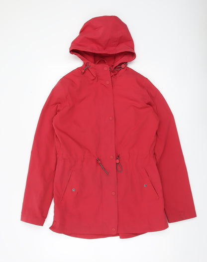 Fat Face Womens Red Parka Jacket Size 8 Hooded Lined Casual Coat