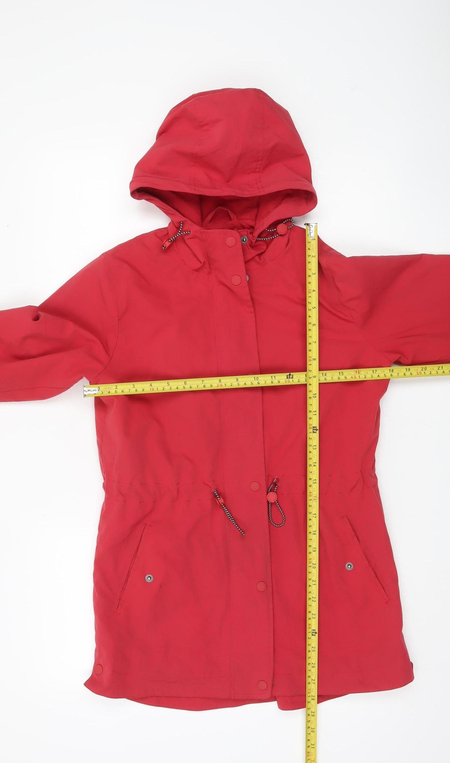 Fat Face Womens Red Parka Jacket Size 8 Hooded Lined Casual Coat