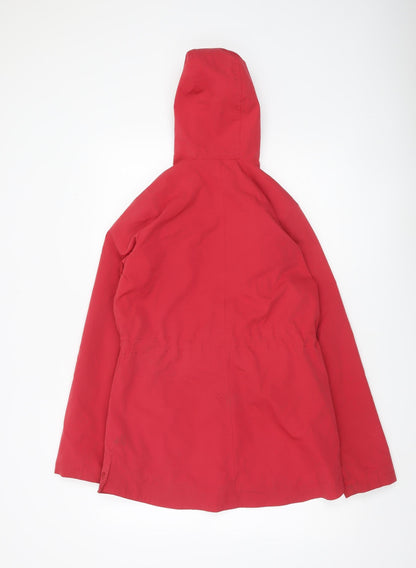 Fat Face Womens Red Parka Jacket Size 8 Hooded Lined Casual Coat