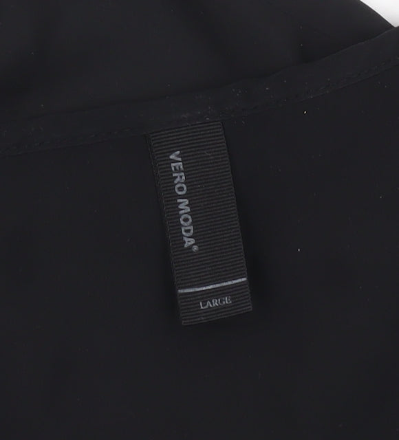 Womens UK Size L VERO MODA Black Tunic Blouse