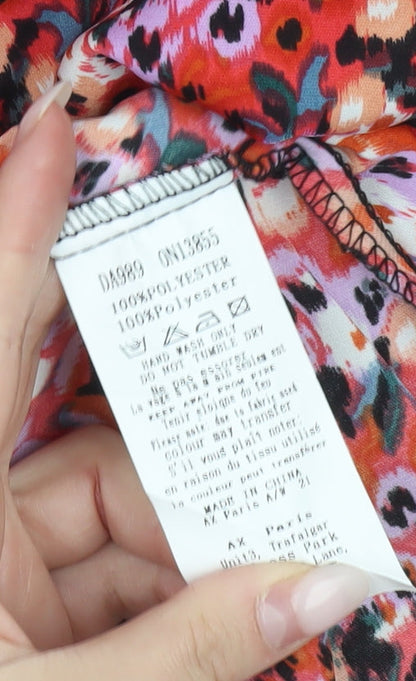 AX Paris Women’s Multicoloured Floral Mini Dress Size 8 Puff Sleeve