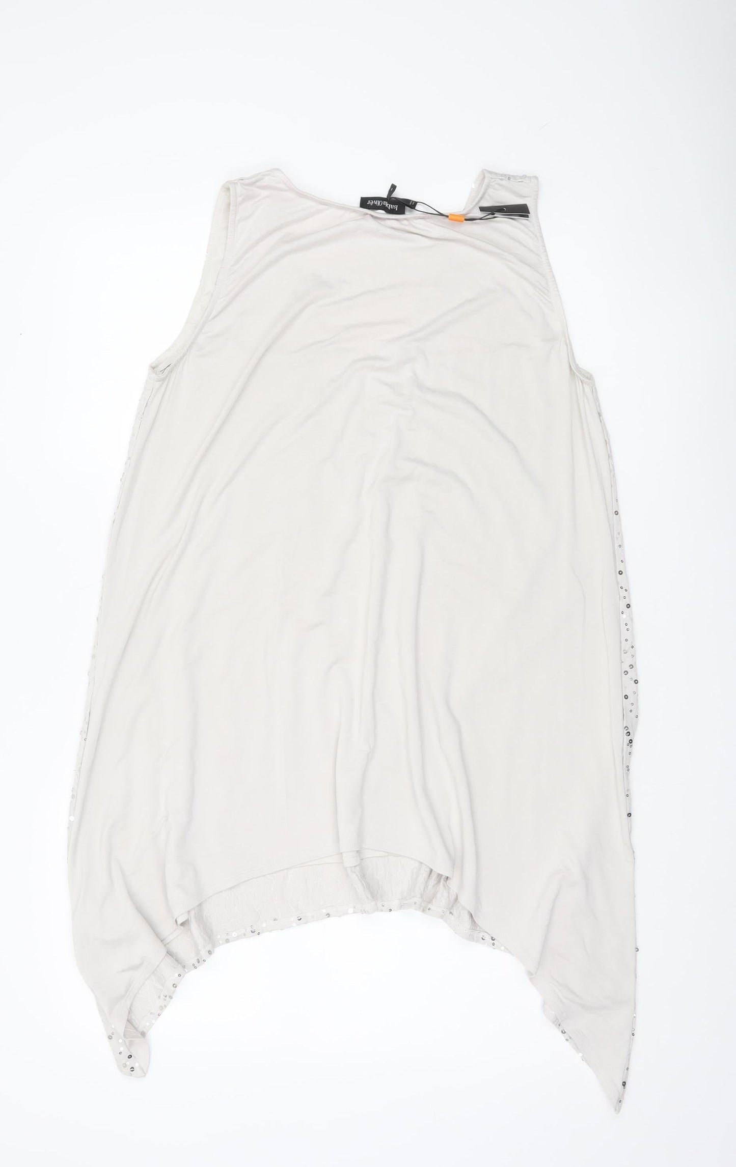 Isabella Oliver Womens Silver Sequin Tunic Tank Top Size 4 Party