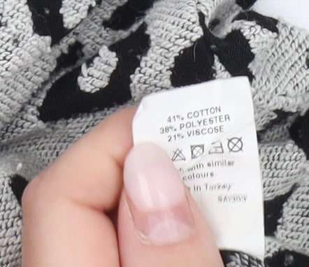 River Island Women’s Grey Animal Print Hooded Playsuit Size S