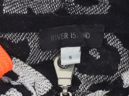 River Island Women’s Grey Animal Print Hooded Playsuit Size S